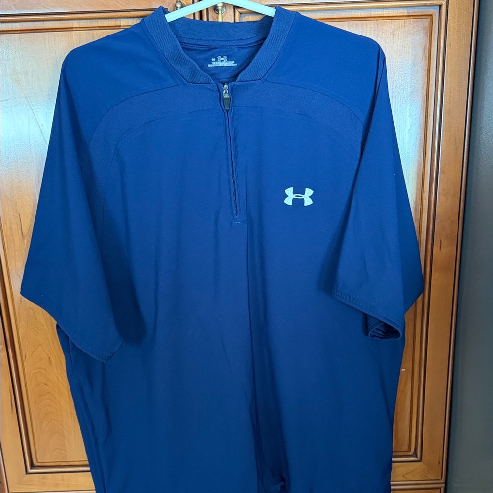 Under Armour Men's Blue storm water repellent qtr zip with side zips